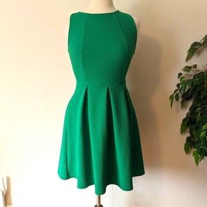 Xhilaration Emerald Fit-And-Flare Pleated Dress